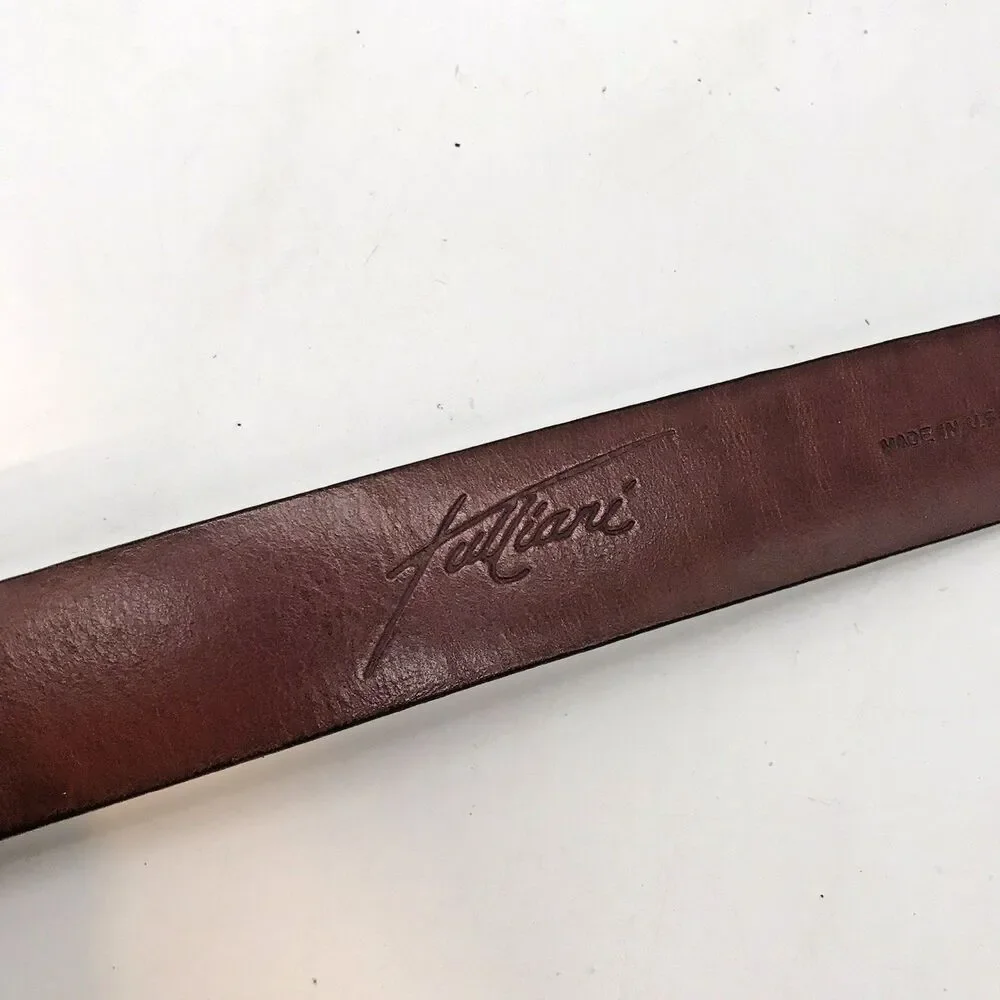Tulliani Croc Embossed Italian Calfskin Belt Men's 46 Brown Roller Belt 2103 USA